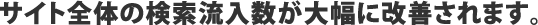 サイト全体の検索流入数が大幅に改善されます。